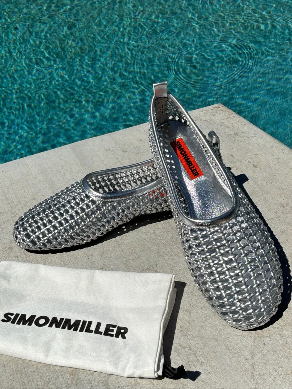 Simon Miller Chrome Woven Riad Ballerina Flats Size 40